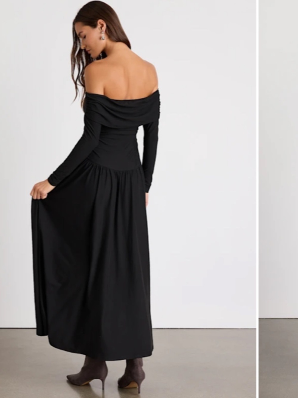 LULU's Chic Sexy Casual Ribbed Stretch Long Sleeve Warm Cozy Sweater Midi Dress - Picture 6 of 6